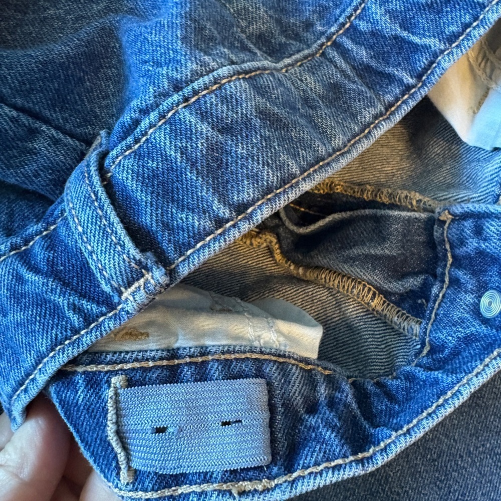 Old Navy High Rise Relaxed Fit Jeans. Deep Blue. Adjustable Waist. Girl sz 14 - Picture 4 of 5